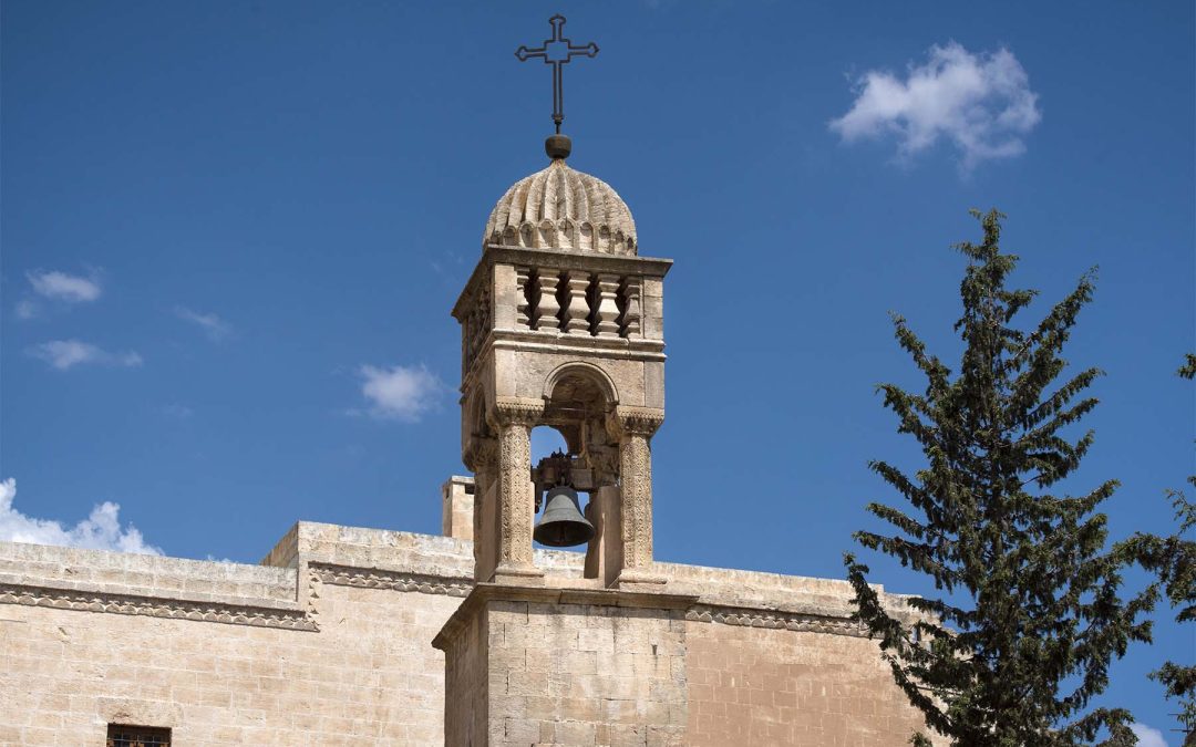 THE BELL TOWER AT MOR BEHNAM CHURCH IN MARDIN
