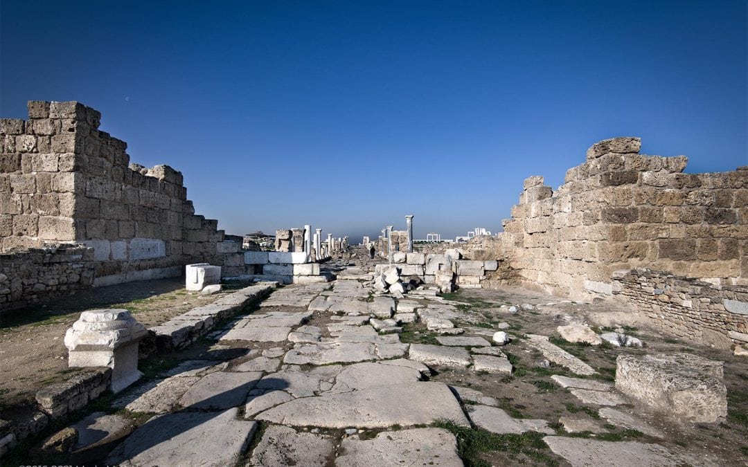 COLLANADED STREET VIEWED FROM NEAR THE ENTRANCE AT LAODICEA